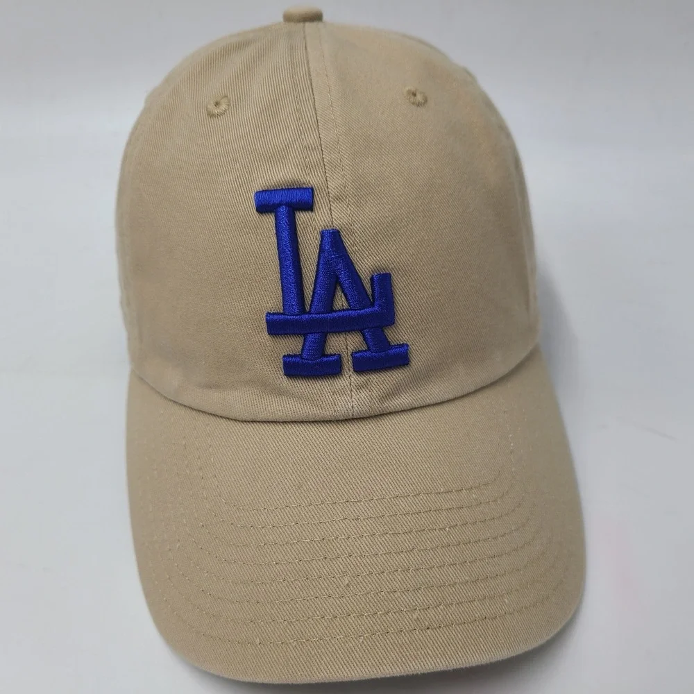 Los Angeles Dodgers Hat Strapback 47 Brand Clean Up‎ Beige Blue MLB Baseball Men